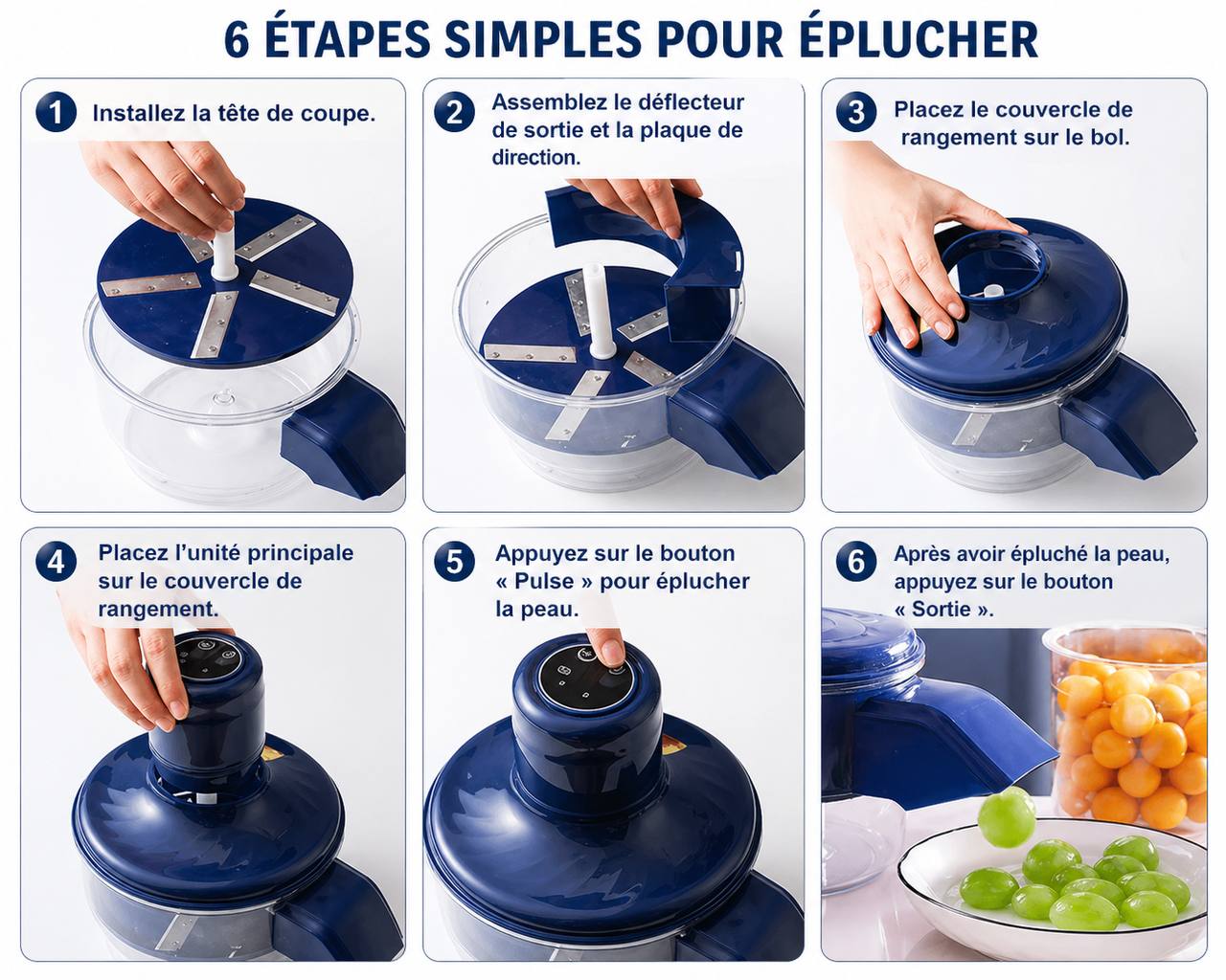 Éplucheur Automatique Sans Fil – Épluchez en 3 secondes ⚡