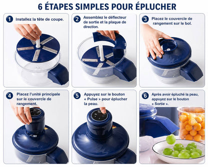 Éplucheur Automatique Sans Fil – Épluchez en 3 secondes ⚡