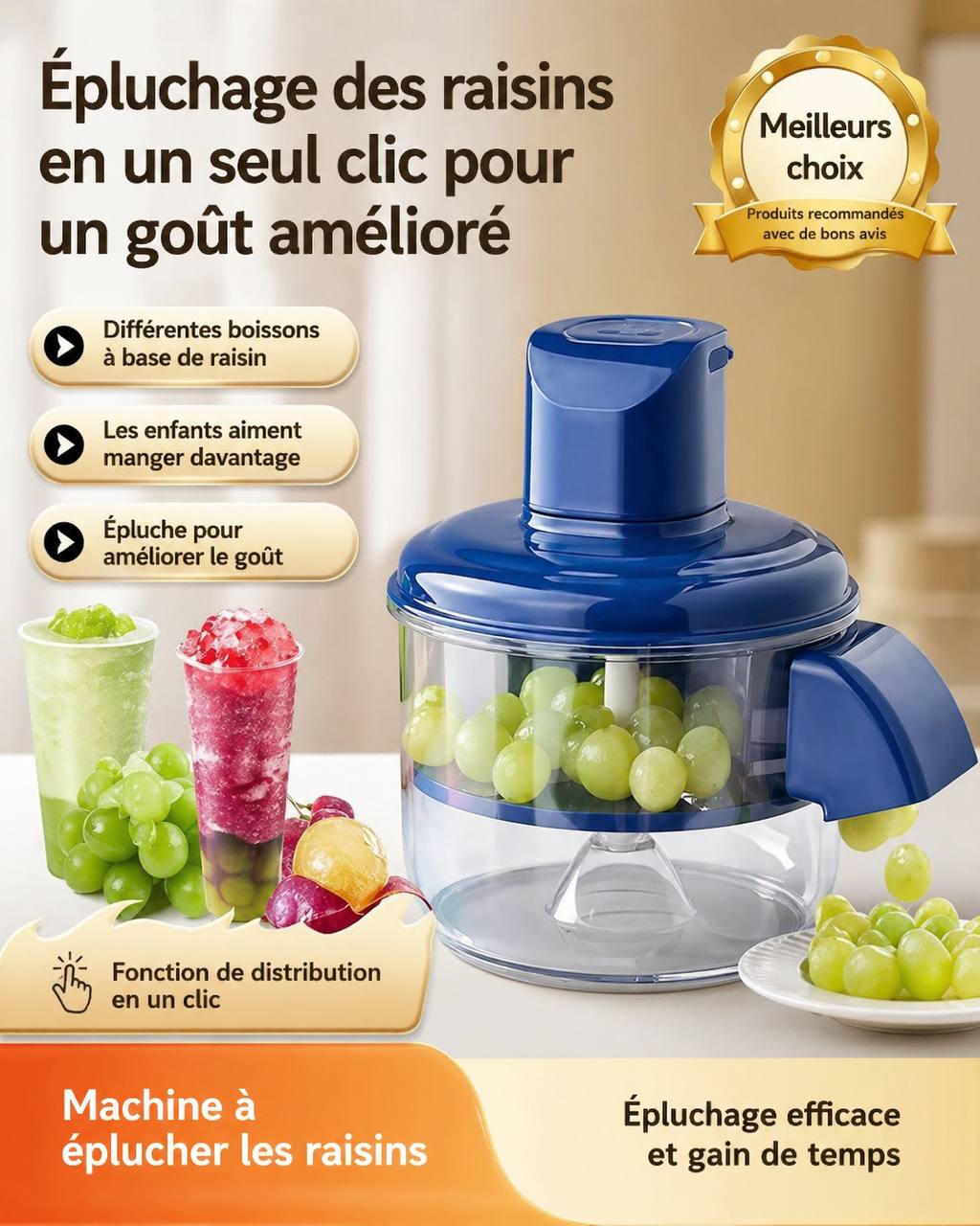 Éplucheur Automatique Sans Fil – Épluchez en 3 secondes ⚡